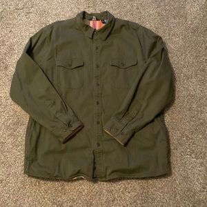 Lands' End Olive Green Casual Shirt Jacket